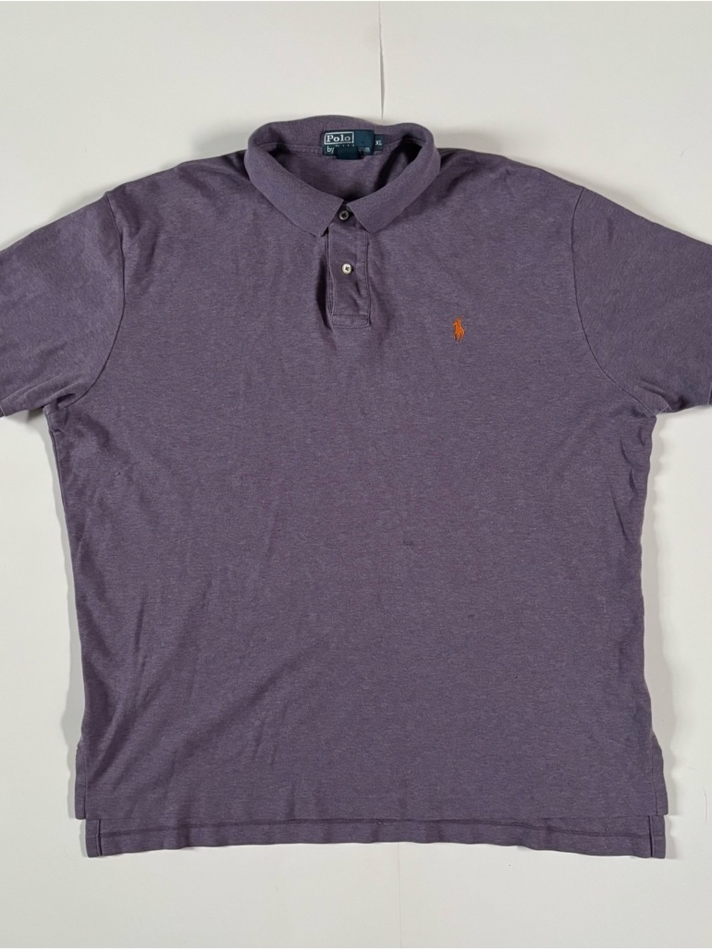 Ralph Lauren Heathered Purple Polo with Orange Pony